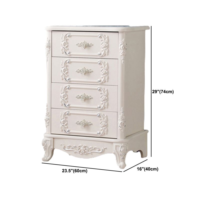 15.74" Wide Accent Chest Modern White Rectangle Chest with Drawers