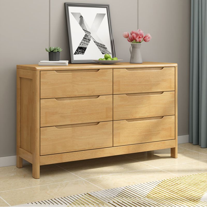 16" W Storage Chest Rubber Wood Storage Chest Dresser with Drawers