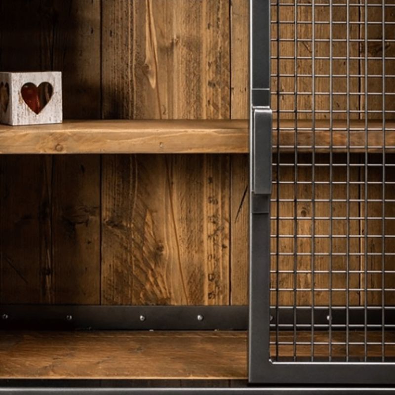 Industrial Cabinet Distressed Wood With Doors Bar Pulls Rectangle Accent Cabinet