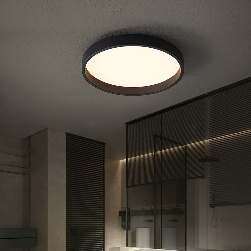 Circulaire Acrylique DEL Flush Mount in Modern Concise Style Wrought Iron Ceiling Light for Living Room