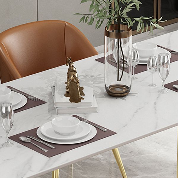 Traditional Luxury Rectangle Table Stone Double Pedestal Dining Site Table
