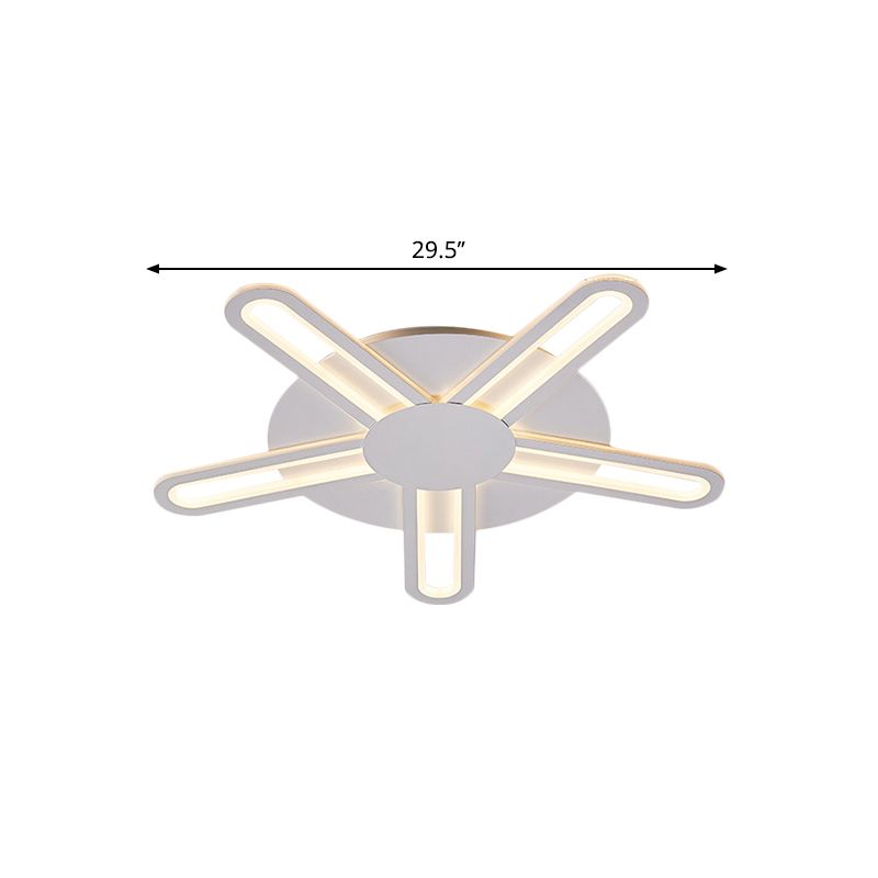 Metallic Blossom Flush Light Contemporary 29.5"/34"/30.5" Wide LED White Flush Mount Lighting in Warm/White Light