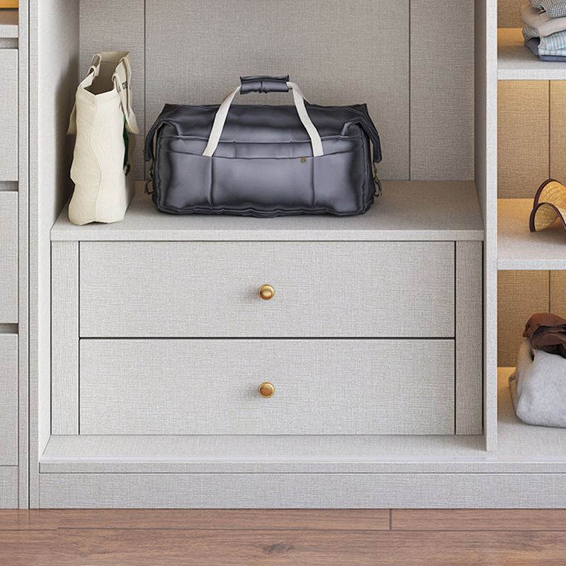 Modern Style Wood Wardrobe White Colour Wooden Soft Close Drawer Wardrobe Closet