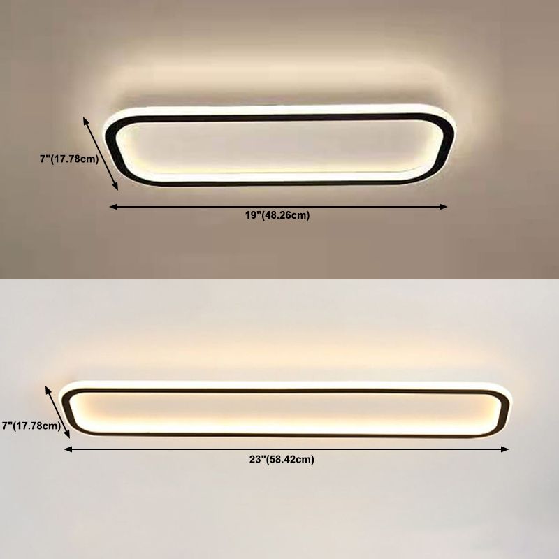 Plafonnier rectangulaire noir, éclairage de plafond moderne en aluminium à LED