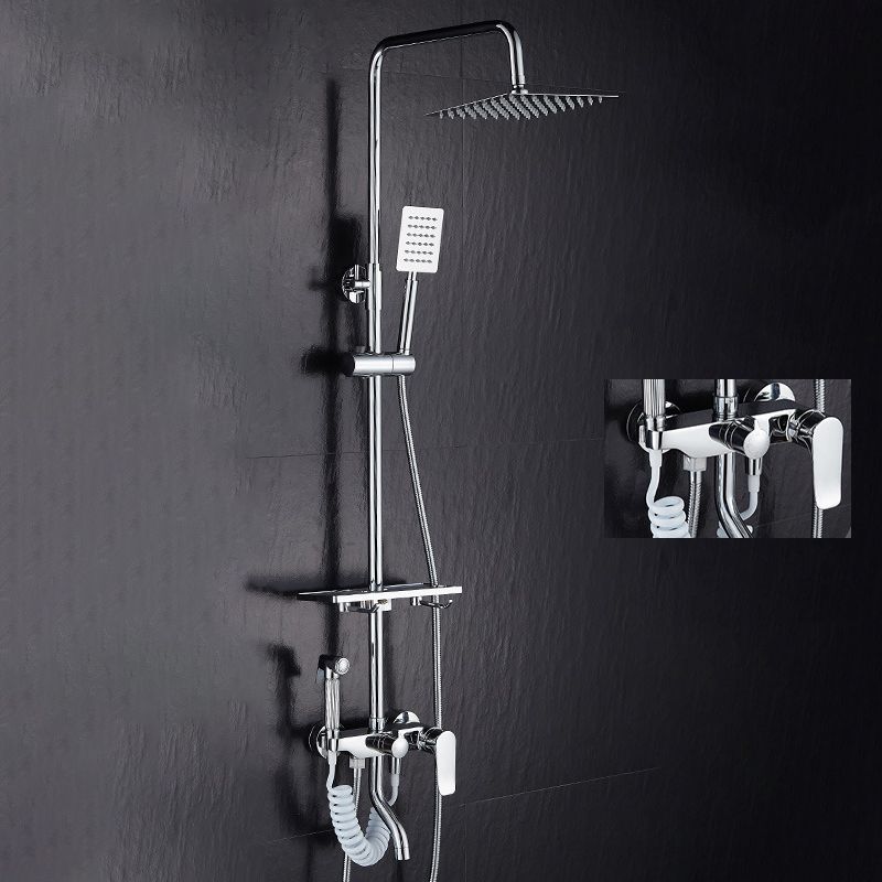 Modern Adjustable Water Flow Shower Faucet Shower Arm Shower System on Wall
