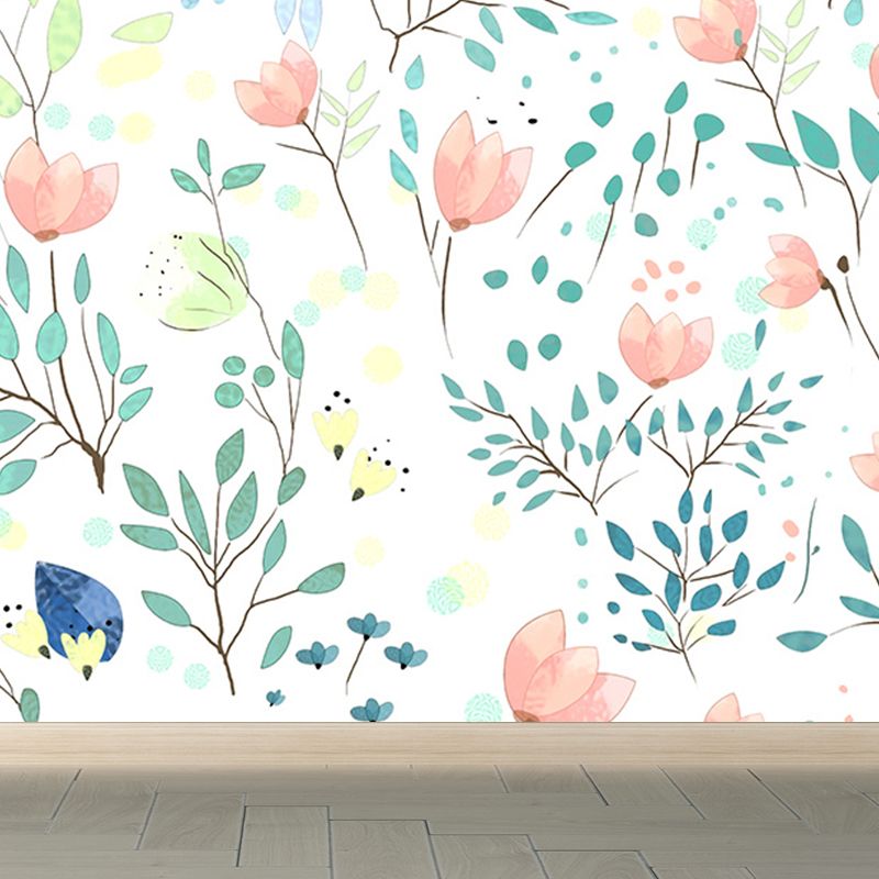 Modern Florentine Wall Mural Non-Woven Waterproof Light Color Wall Art for Bedroom