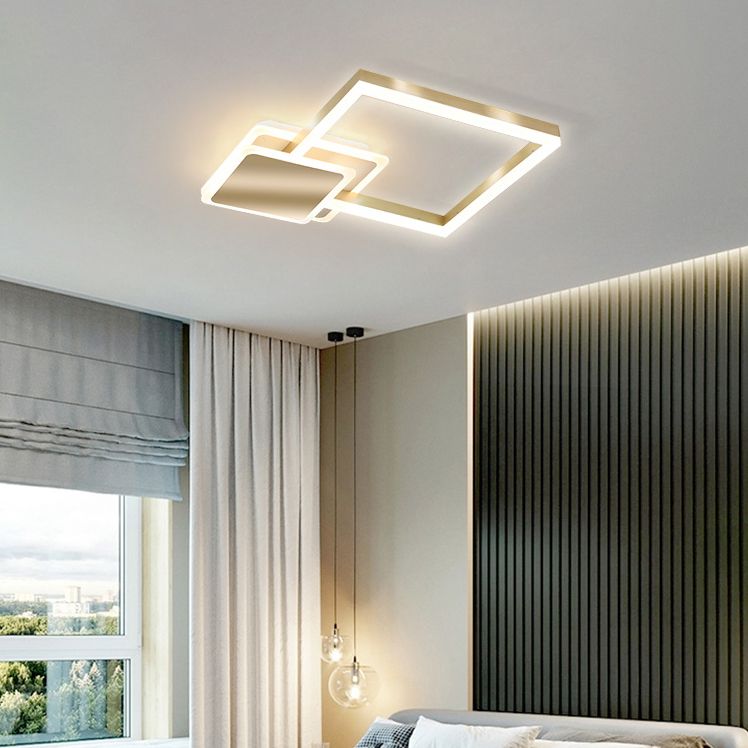 Gold Simplicity Lighting Fixture LED Flush Mounted Ceiling Lights with Acrylic Shade
