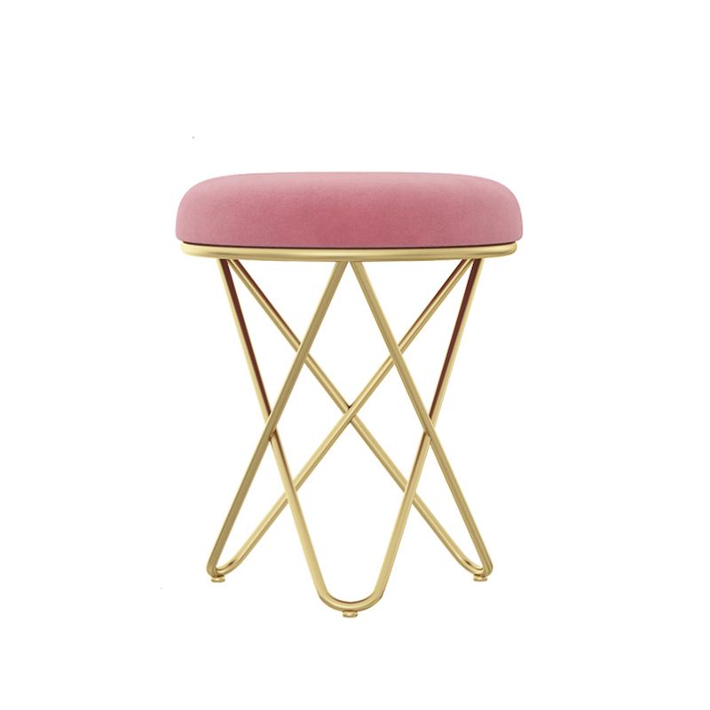 Gorgeous Velvet Pouf Ottoman Pure Color Stain Resistant Round Footstool Ottoman