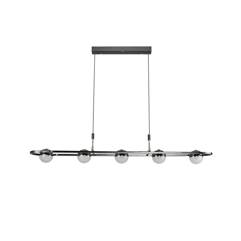 Modern Hanging Light Spherical Globe Island Light Fixture in Black for Dining Room