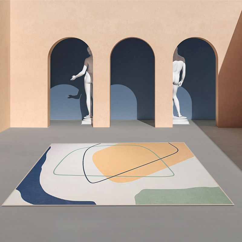 Green Modern Carpet Polyester Color Piece Area Carpet for Home Decor