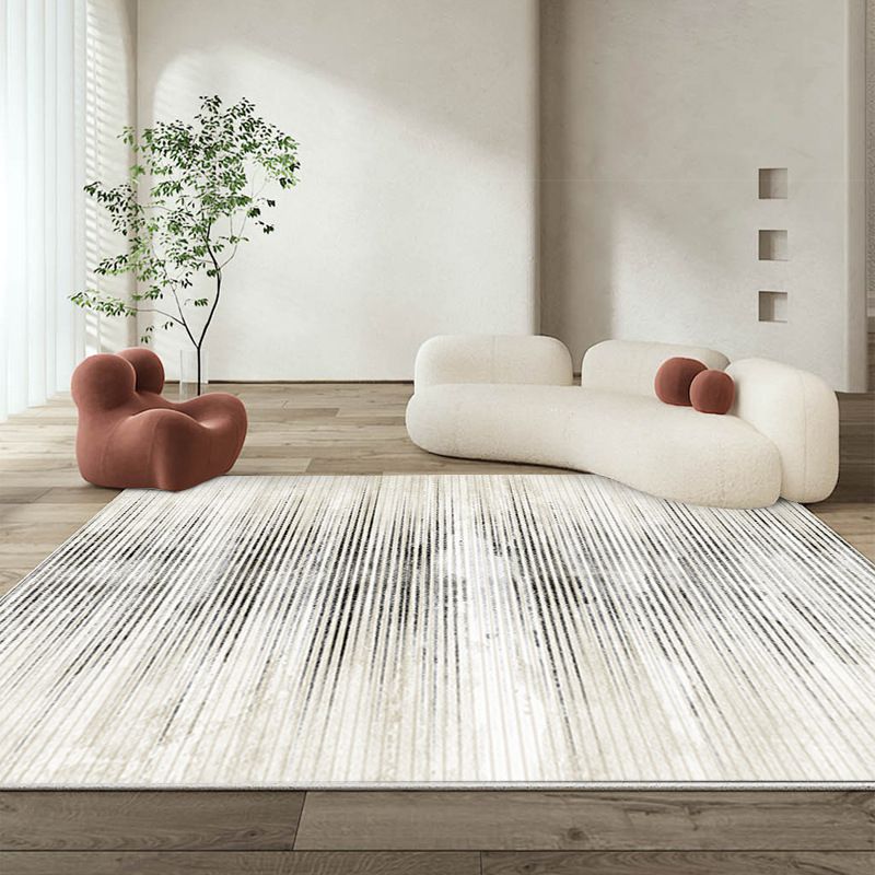 Abstract Style Living Room Rug Abstract Carpet Polyester Washable Area Rug