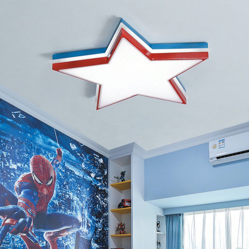 Slim Panel Star Inbouwlamp Kinder acryl LED-plafondlamp in wit voor jongensslaapkamer