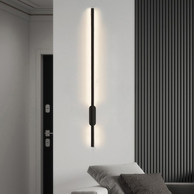 Nordic Aluminum Wall Light Minimalist Straight LED Wall Sconce for Bedroom