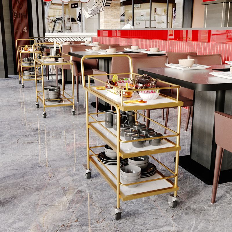 33.86"H Rolling Modern Prep Table Metal Prep Table for Home Use