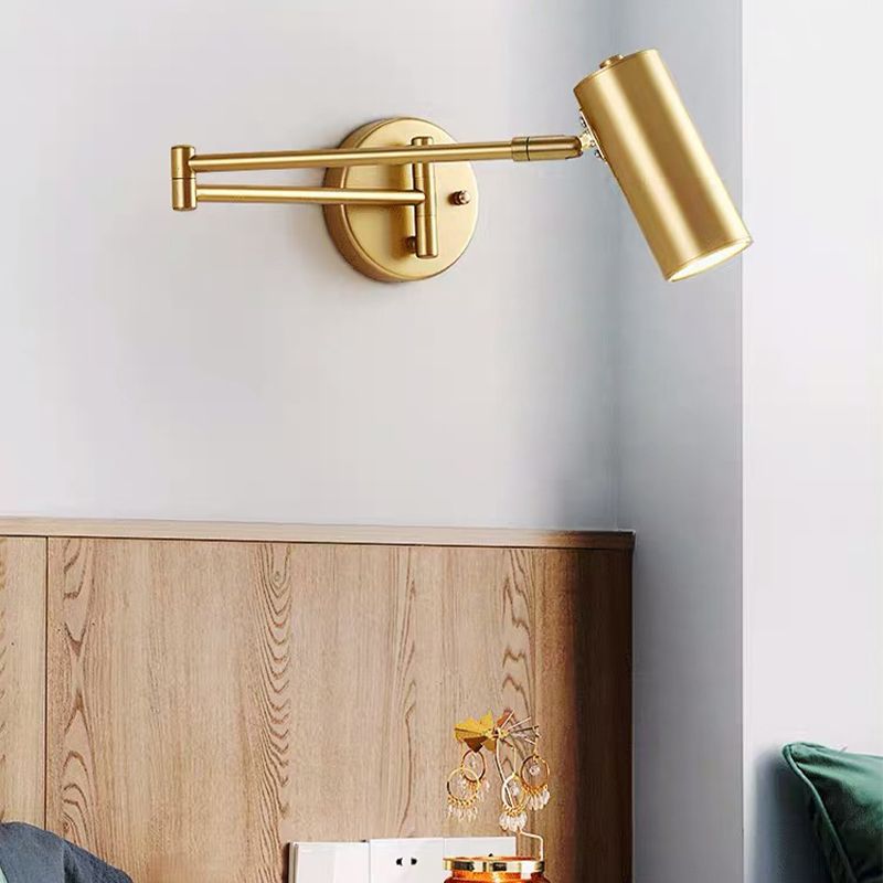 1 Light Cylinder Wall Mounted Lamp Contemporary Metal Wall Lighting Ideas