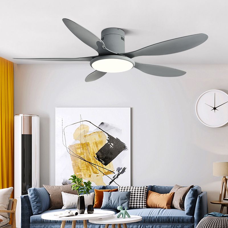 Nordic Style Ceiling Fan Lamp LED Circle Shape Ceiling Fan Light for Living Room