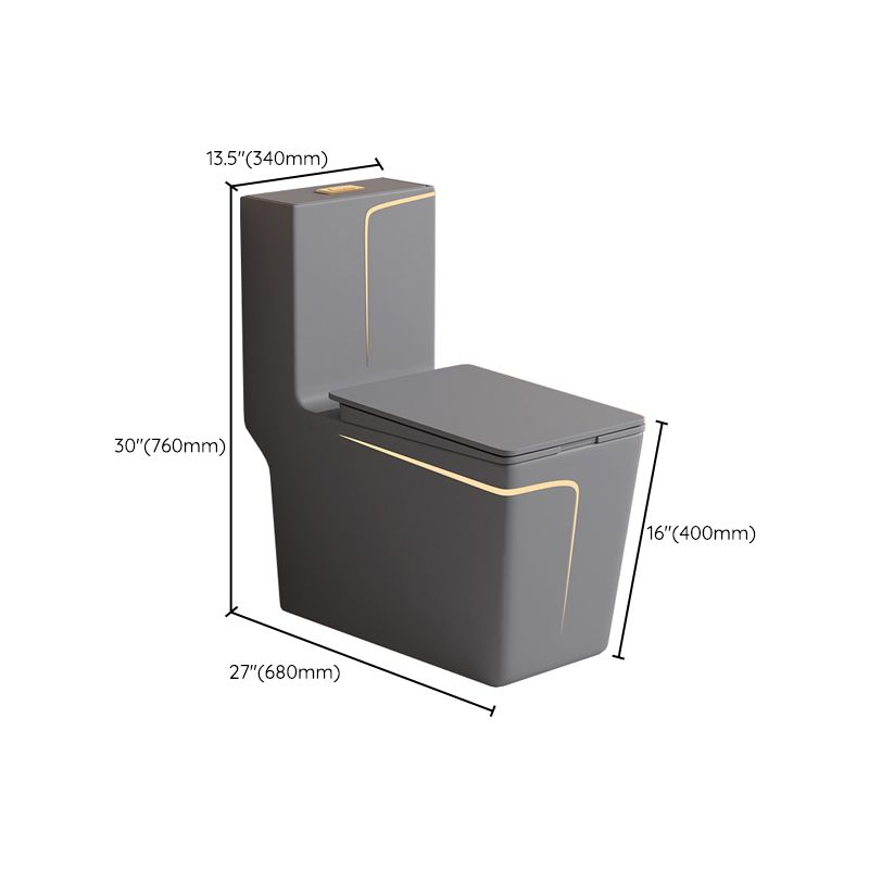 Traditional Floor Mount Toilet Bowl One-Piece Toilet with Slow Close Seat