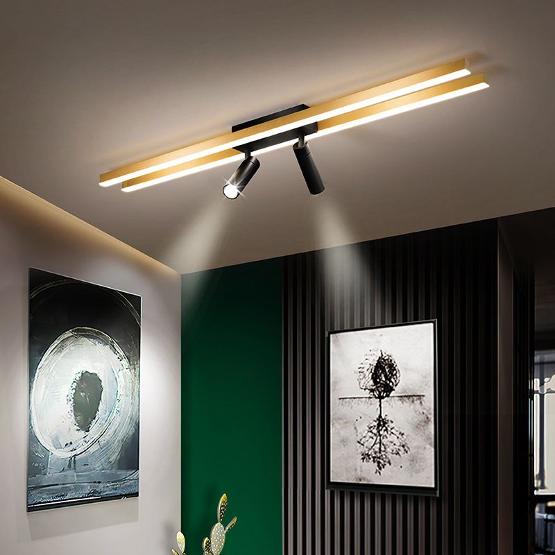 Montaggio a semi-incasso a LED in alluminio dorato in stile moderno e creativo Apparecchio da soffitto a 2 luci per luoghi commerciali