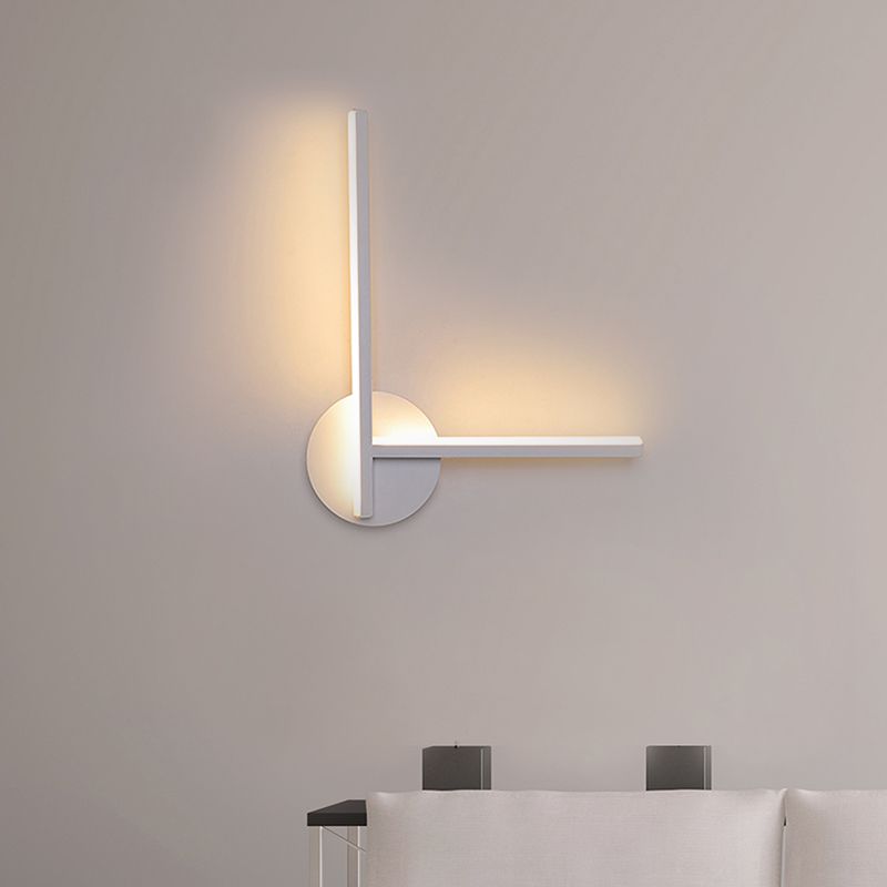 Linear Wall Light Fixture Minimalist Acrylic Black/White LED Sconce Light in Warm/White Light for Bedroom