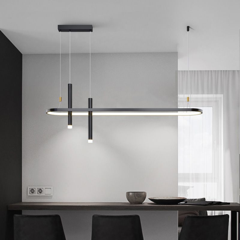 Modern Linear Ceiling Pendant Light Metal Island Pendant