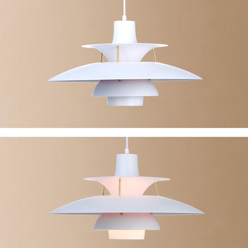 1 niveaux concentriques en couches légères lampe à pension nordique lampe suspendue en métal pour salle à manger