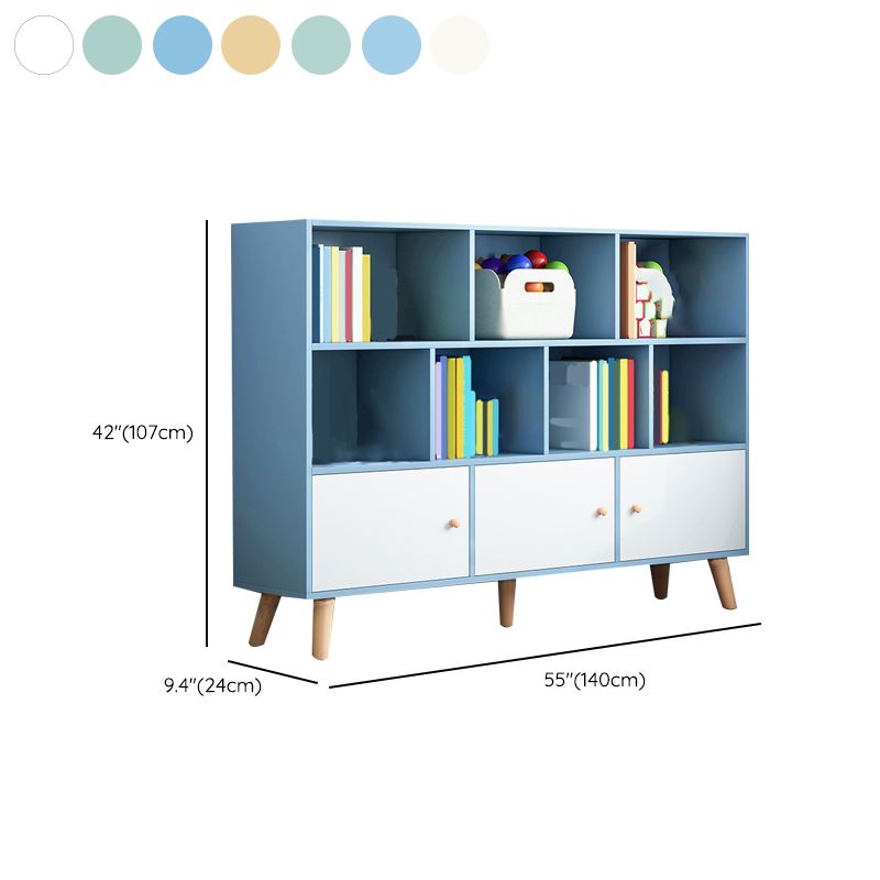 Closed Back Engineered Wood Shelf Bookcase Contemporary Bookshelf for Study Room