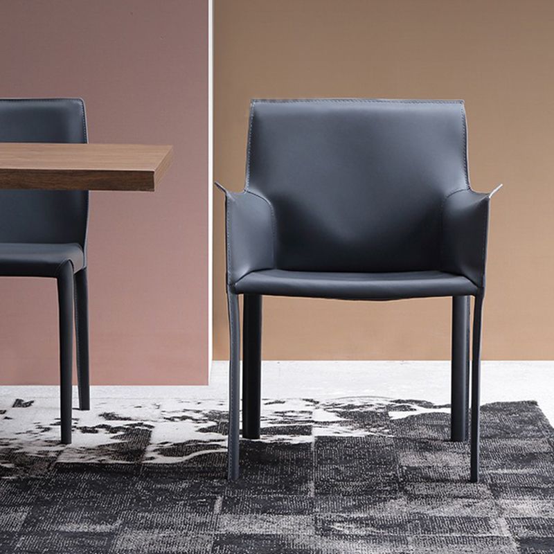 Contemporary Faux Leather Dining Chair Upholstered Dining Arm Chair