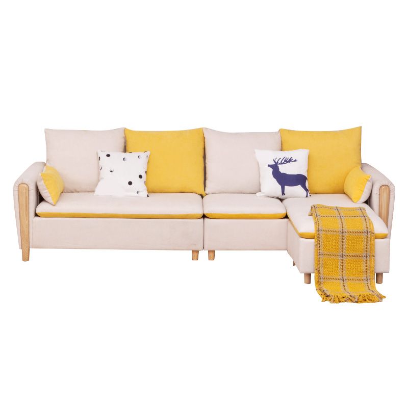 122.05"D x 35.43"W x 34.25"H Pillow Top Arm Cushion Back Sectionals with Ottoman