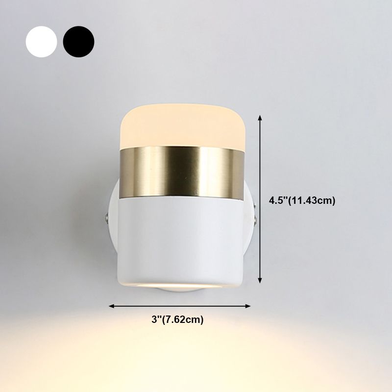 Half Cylinder Shade Metal Wall Sconce Modern Style 1 Light Reading Wall Mount Lighting
