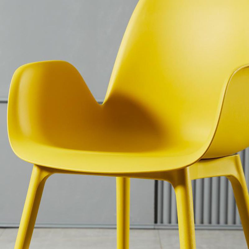Scandinavian Style Arm Dining Chairs Plastic Home Dining Side Chair