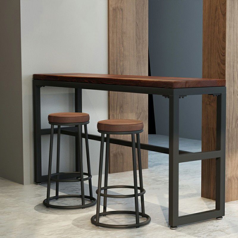 Industrial Armless Backless Counter Stool Iron Cashier Bar Stool with Seat and Pedal