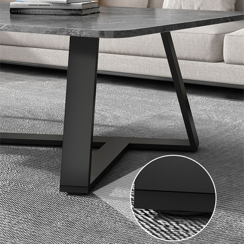 Glam Cross Legs Coffee Table Slate Rectangular Cocktail Table for Home