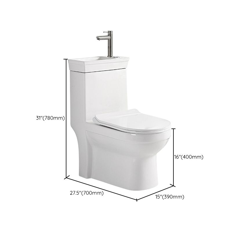 Contemporary Siphon Jet Flush Toilet Floor Mount One-Piece Toilet Urine Toilet