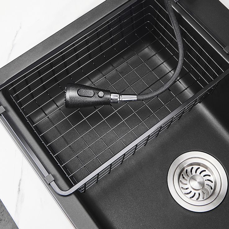 Modern Kitchen Sink White Pull-out Faucet Rectangular Anti-spill Kitchen Sink