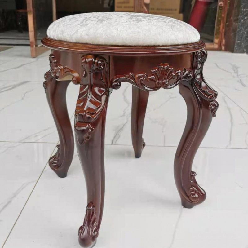 Upholstered Pouf Ottoman Pure Color Metal Frame Craving Stain Resistant Poof Stool