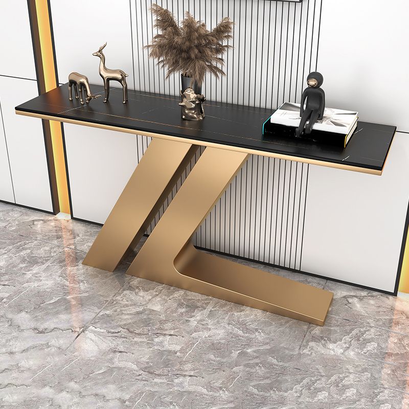 Modern Accent Table Stone Rectangle End Table for Hall , 31.5" Tall