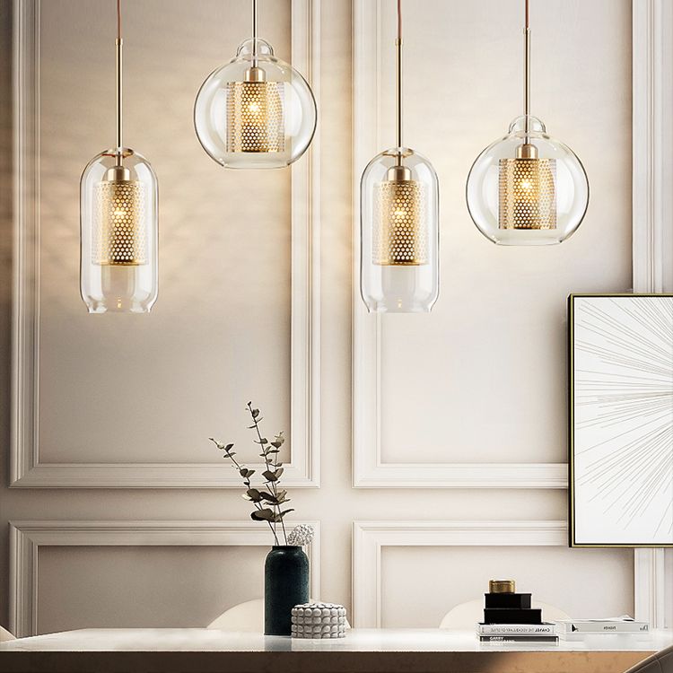 1-Licht-Glas-HABE-Beleuchtungsbehandlung Minimalismus Anhänger Lichtkit für Esszimmer