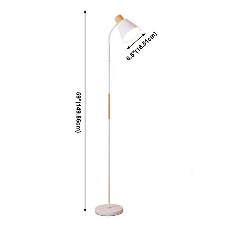 Nordic Modern Cone Floor Lamp 1 Light Wrought Iron Floor Light for Living Room