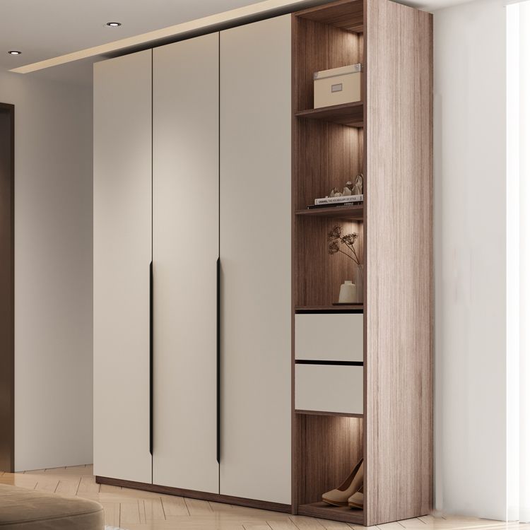 Hinged Wardrobe Cabinet Engineered Wood Wardrobe Armoire for Bedroom