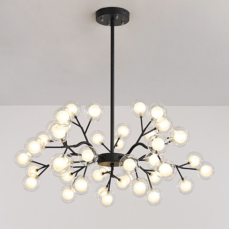 Wrought Iron Firefly Pendant Light in Modern Simplicity Sputnik Adjustable Hanging Lamp for Living Room
