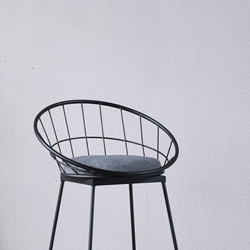 Scandinavian Upholstered Counter Chairs Bucket Barstools with Metal Legs for Home