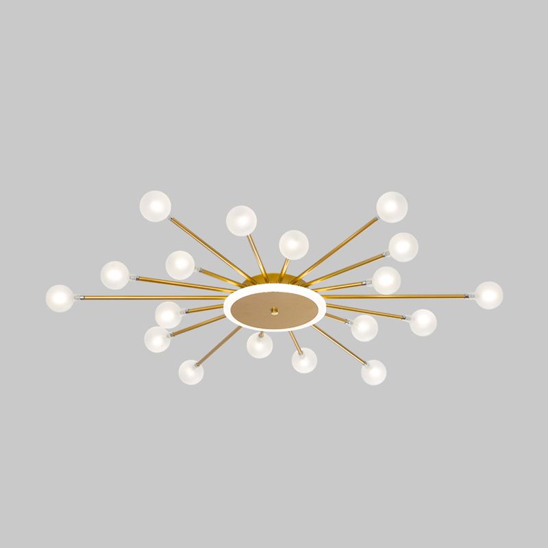 Radial Bedroom Flush Mount Fixture Metal LED Minimalistic Close to Ceiling Light