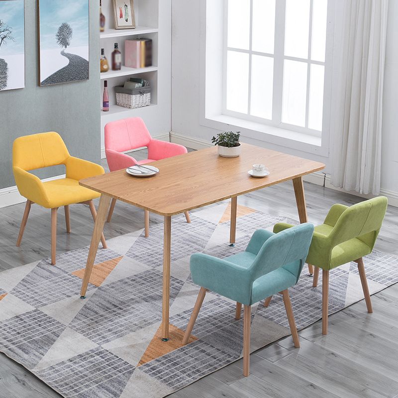 Silla escandinava de madera para comedor, cocina, sillón con respaldo abierto
