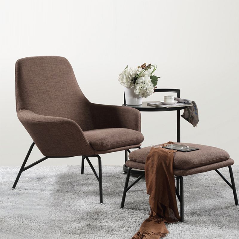 Linen Accent Chair Arms Included Accent Room Chair with Ottoman, 28.34" Wide