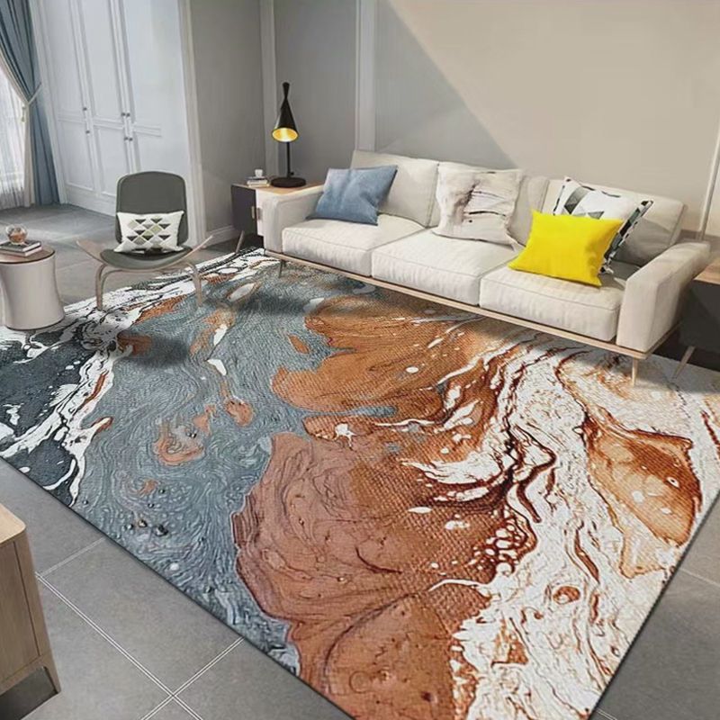 Gorgeous Watercolor Rug Distinctive Artistic Carpet Polyester Stain Resistant Rug for Living Room