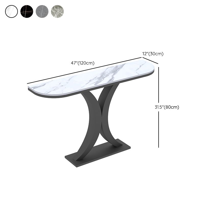 Stone Modern Console Table 1-shelf 31.5" Tall Accent Table for Hall