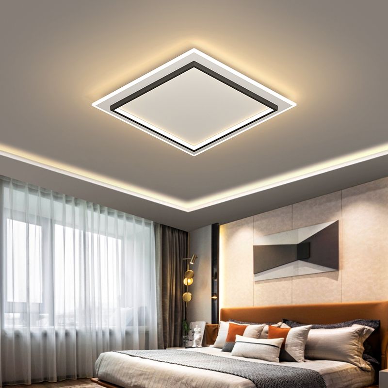 Lámpara de techo empotrada con forma geométrica de metal, estilo moderno, 2 luces, iluminación empotrada