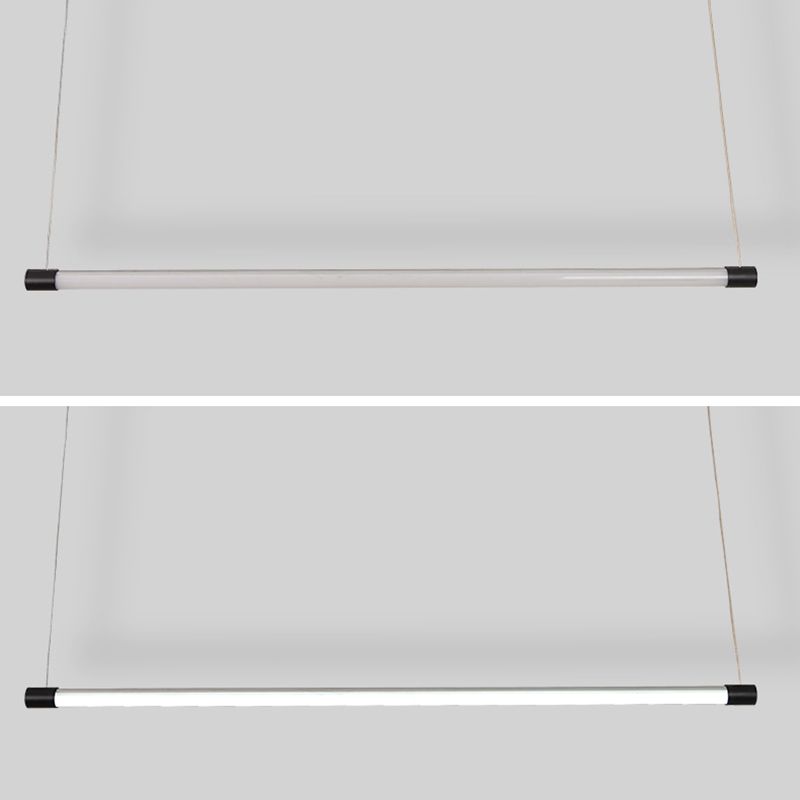 47 pouces de longueur ronde tube à led d'île Light Minimalisme moderne Aménagement d'éclairage à barre long pour la salle des affaires de bureau
