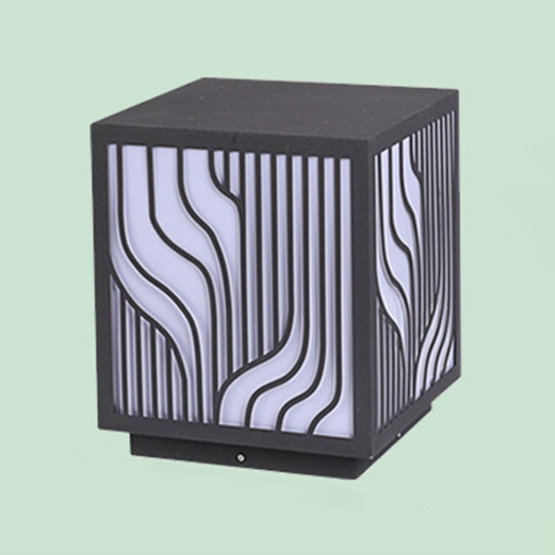 Black Waterproof Lights Outdoor Square Pillar Lamp for Garden