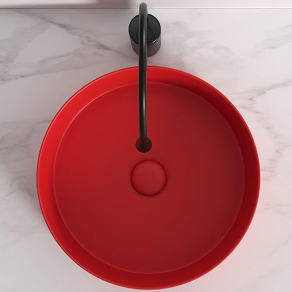 Modern Bathroom Sink Porcelain Round Wash Stand (Faucet Not Included )